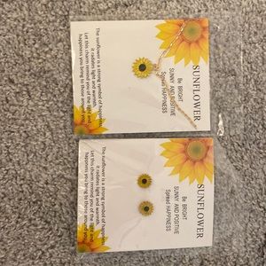 sunflower necklace and earrings pair!